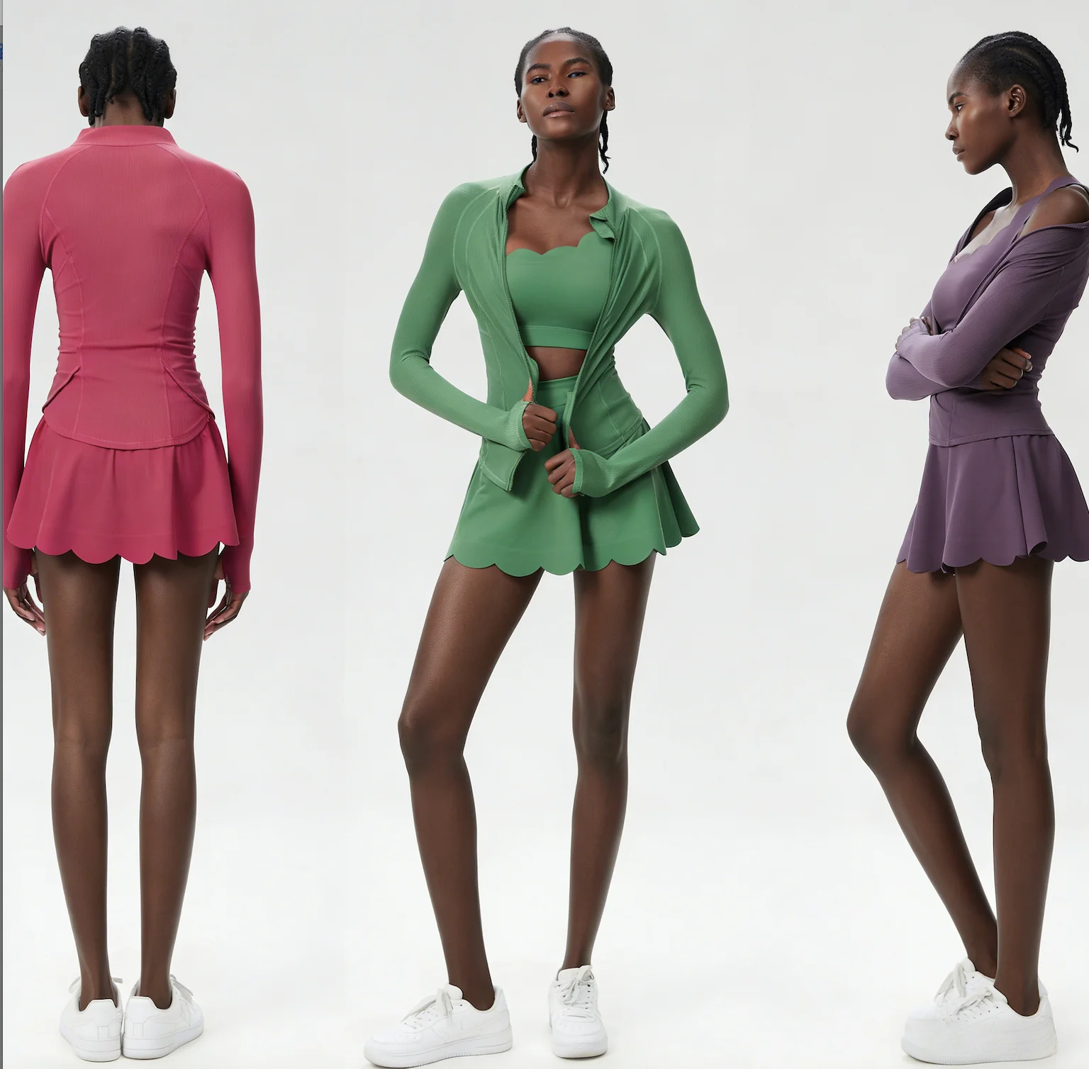 

3 шт., спортивный костюм для тенниса и йоги, женский однотонный быстросохнущий спортивный костюм больших размеров, женская теннисная юбка для фитнеса, одежда для тренировок