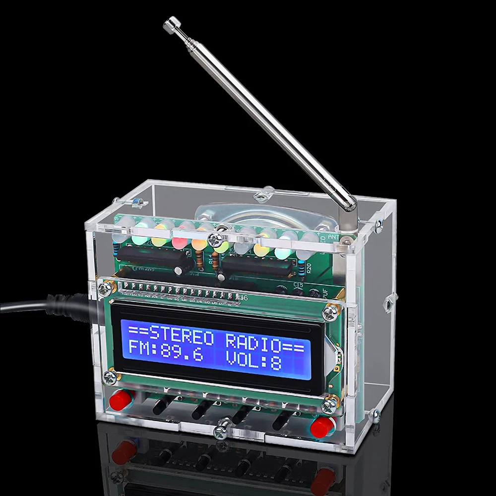 

Electronics Kit Radio Receiver 4.5V-5.5V DC DIY Digital FM RDA5807 Radio Receiver Electronic Kit FM 87-108MHz LCD DISPLAY
