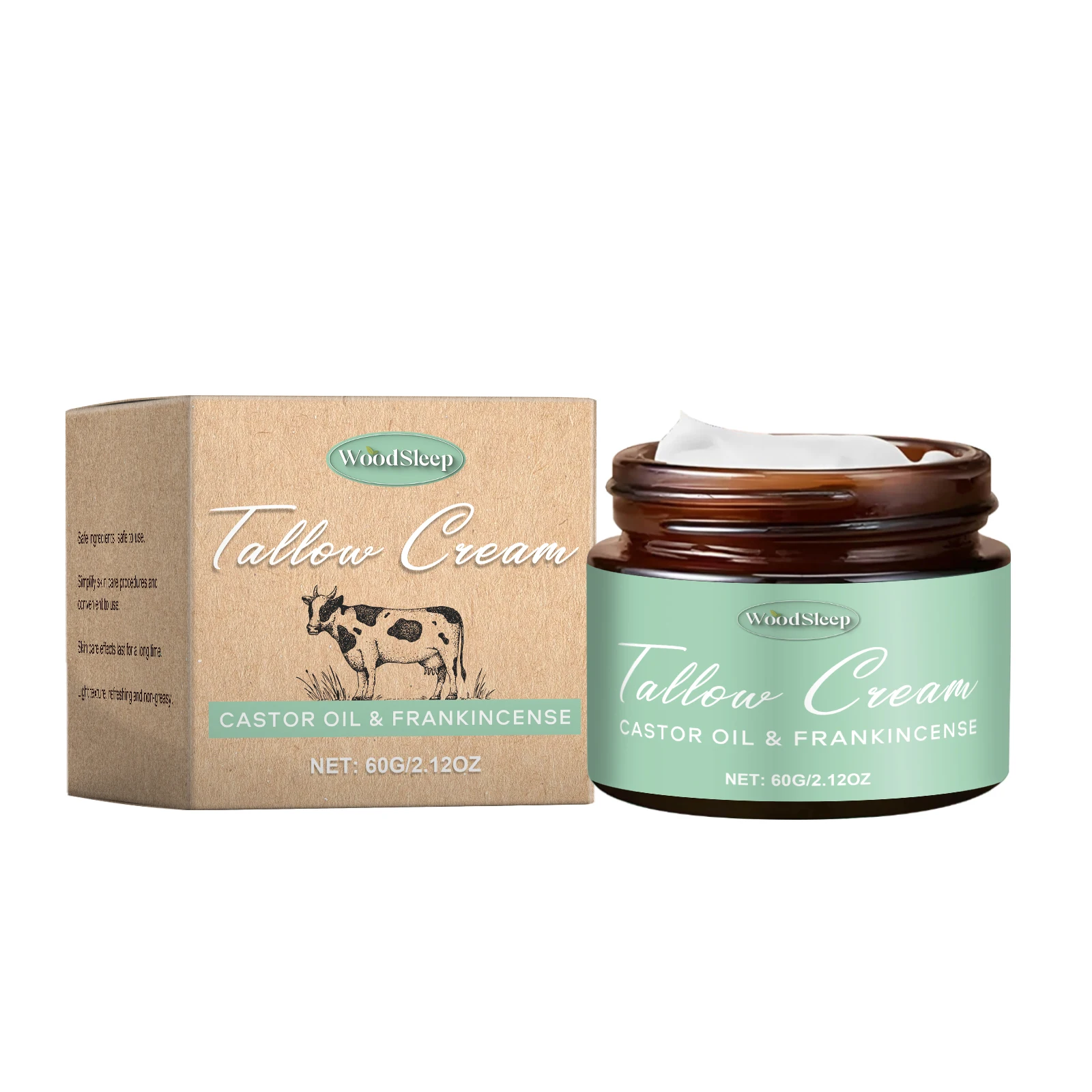 Beef Tallow Face Cream Moisturizing Lifting Soothing Prevent Sunburn Repair Skin Barrier Fast Absorption Face Cream Body Lotion