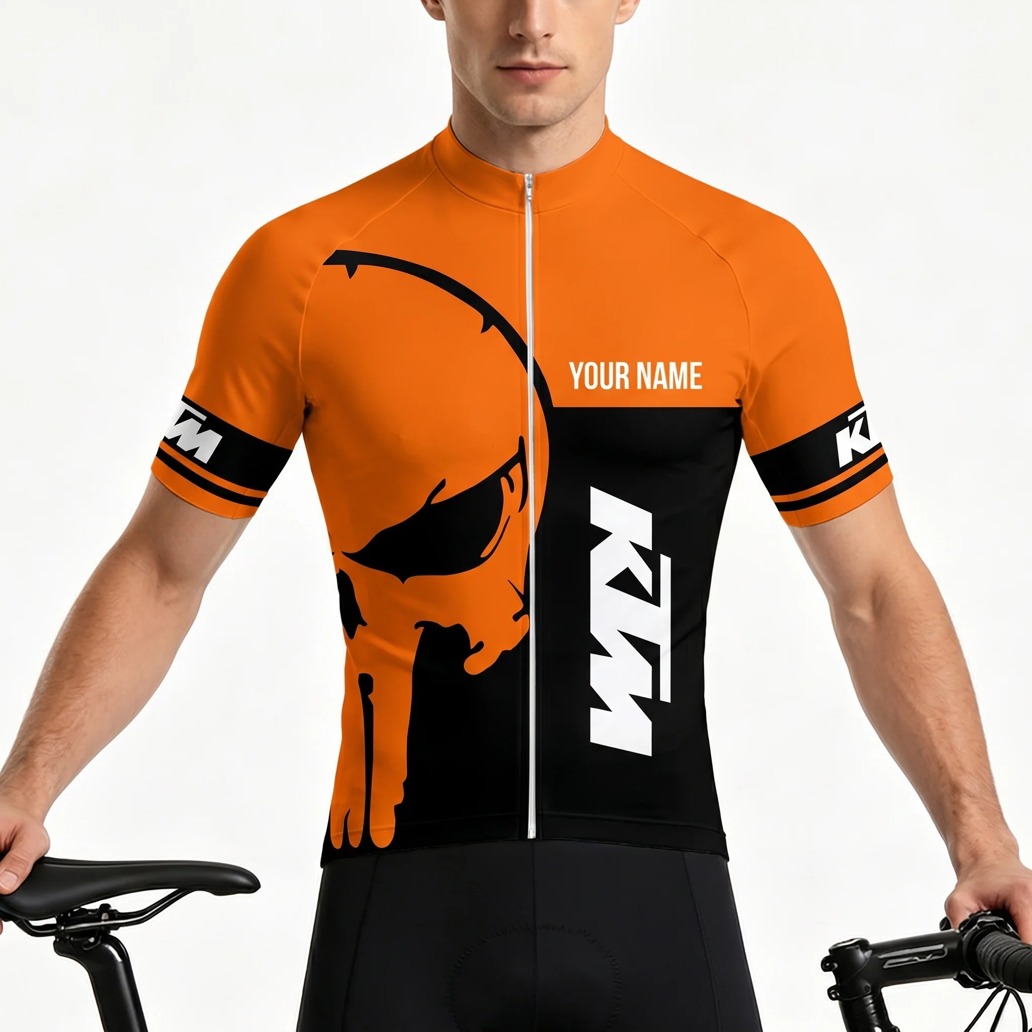 

Men's Cycling Jersey Short-sleeve Stand Collar Zipper Breathable Comfortable for Road Bike Riding Training Sports-