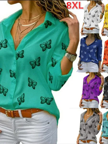 

Loose Collar Printed irt Women's Sle Briti Faion Blend Fabric Long Sve Summer irt Women's Loose Fit Printed Blouse