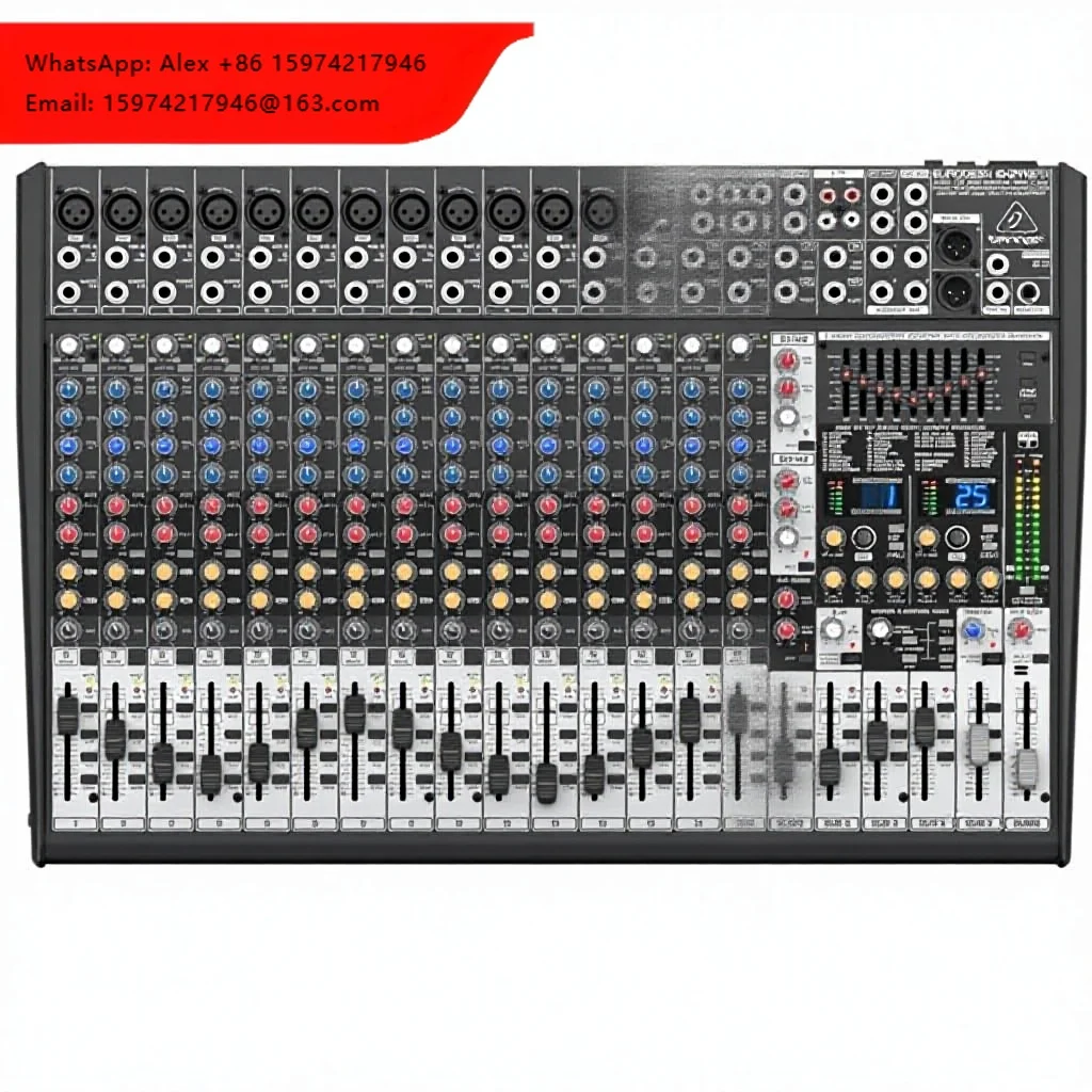 Mezclador de Estudio/En Vivo Behringer EURODESK SX2442FX de 24 Entradas y 4 Buses con Ultra Bajo Nivel de Ruido, Preamplificadores de Micrófono XENYX, Ecualizador Británico y Doble Multi-FX