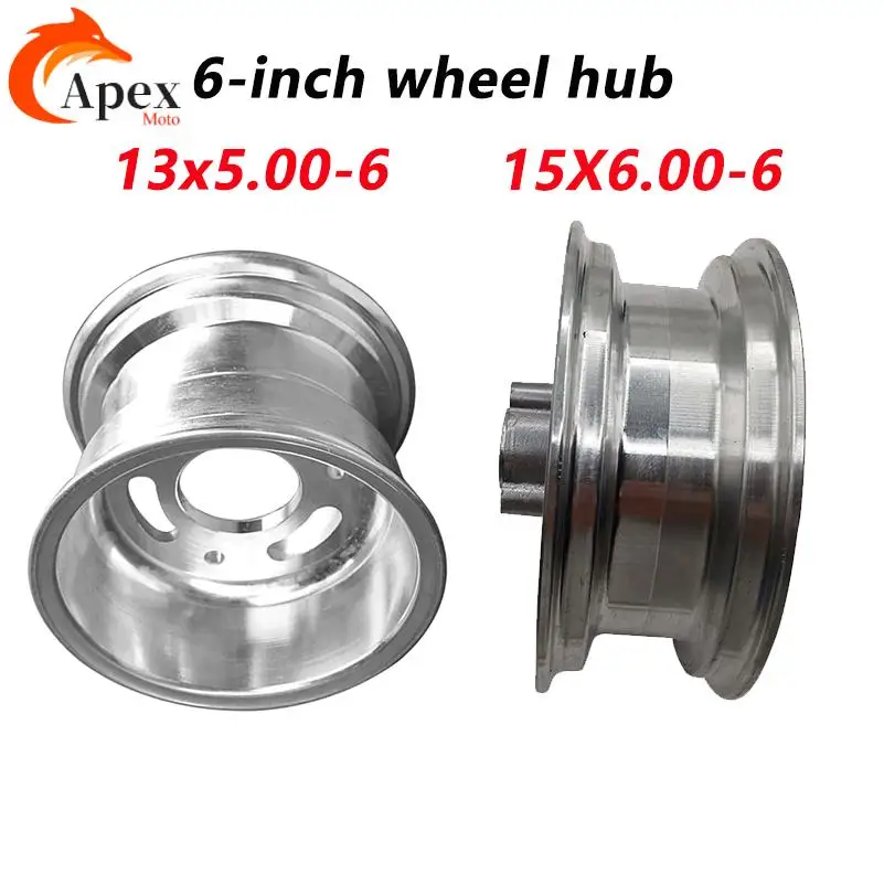 

6 Inch Aluminum Alloy Wheel Hub Rim 3 Hole Karts Rim for 145/70-6 13x5.00-6 15X6.00-6 Tire 110-125cc ATV Go Kart Quad Moto Parts