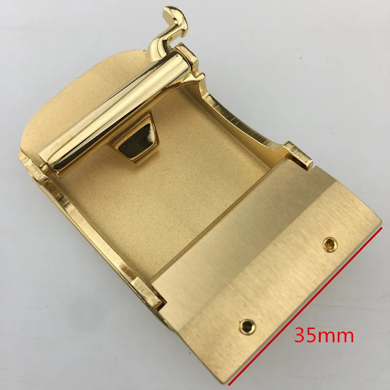 35mm Solid Brass Belt Buckles Men Brushed Metal Automatic Buckle for 33-35mm Waistband Belts Head DIY Leather Craft Accessories