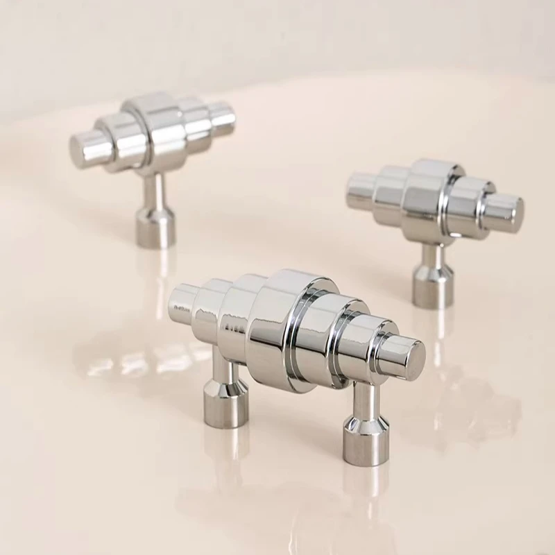 Silver Wardrobe Kitchen Shoe Cabinet Drawer Personalized Small Knobs Croissant Brass Door Handle Cabinet Door Furniture Handles