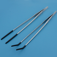 Stainless Steel Reptile Feeding Tongs With Rubber Tips Aquarium Aquarium Straight And Curved Tweezers Pet Feeding Accessories