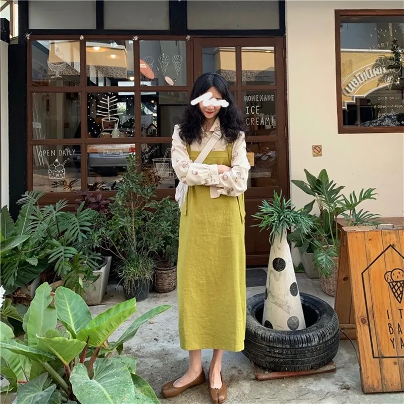 

Женский комбинезон Lemon Yelloween: супер-отбеливающий, комфортный, с высокой талией, из хлопка, А-силуэт, юбка-трапеция, Ciwalk