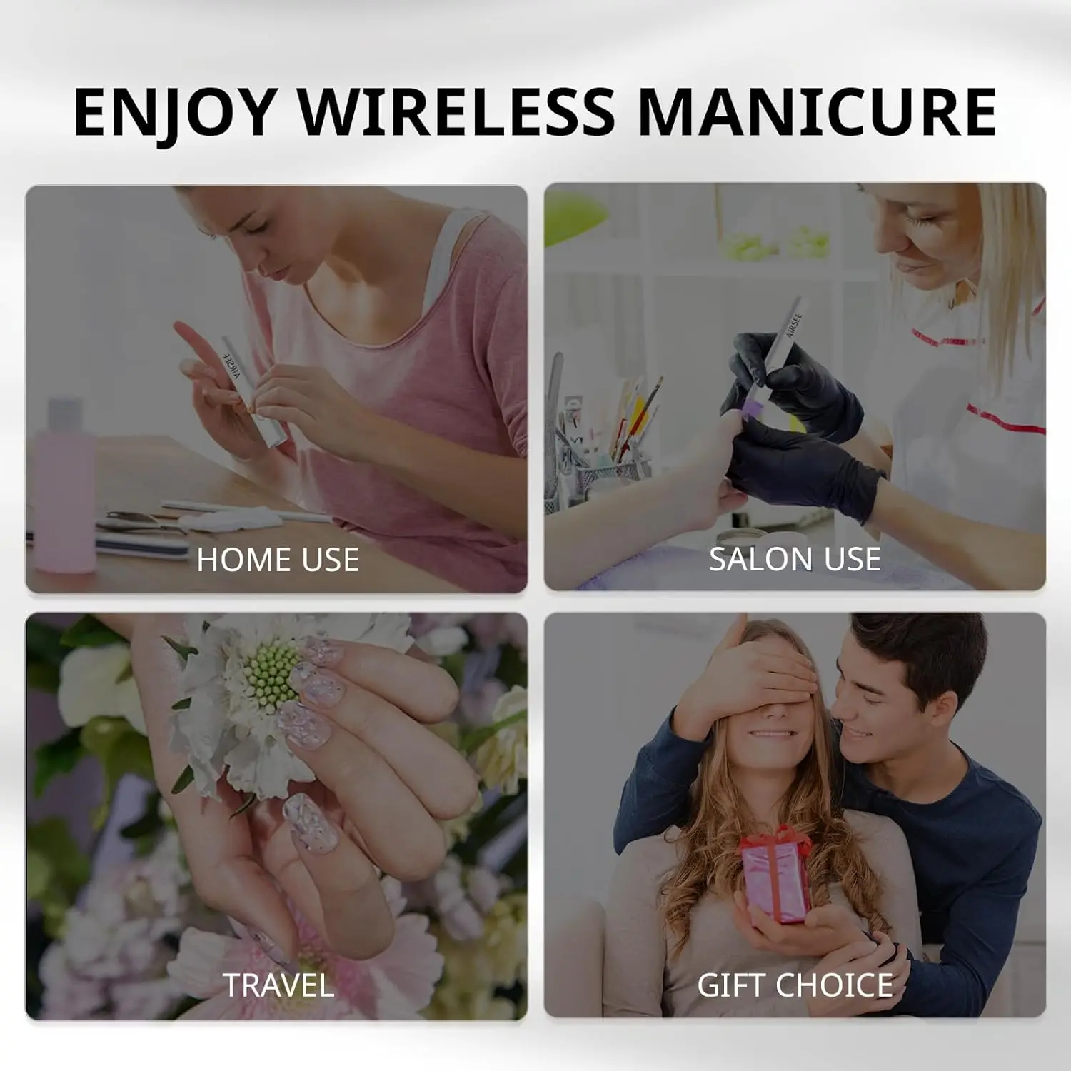 ضوء الأشعة فوق البنفسجية المحمول لأظافر الجل، مصباح أظافر قابل لإعادة الشحن مع مؤقتين، أبيض مناسب للسفر #6
