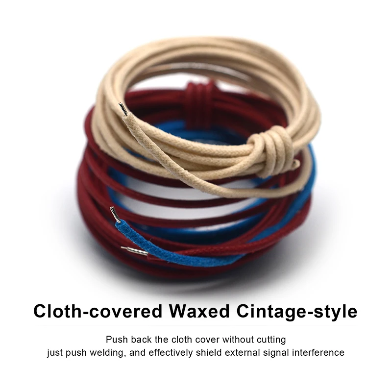 كابل أداة جيتار سلك جيتار على الطراز العتيق مغطى مسبقًا مكون من 7 حبلاً (أزرق - 1.5 م، أبيض - 1.5 م، أحمر - 1.5 م)