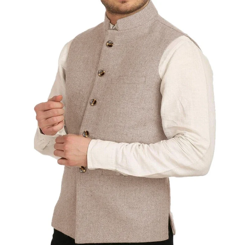 

Мужской жилет серебристого цвета для свадьбы, бизнеса, банкета, работы, однотонный жилет с узором «елочка», формальный повседневный повседневный мужской костюм, жилет