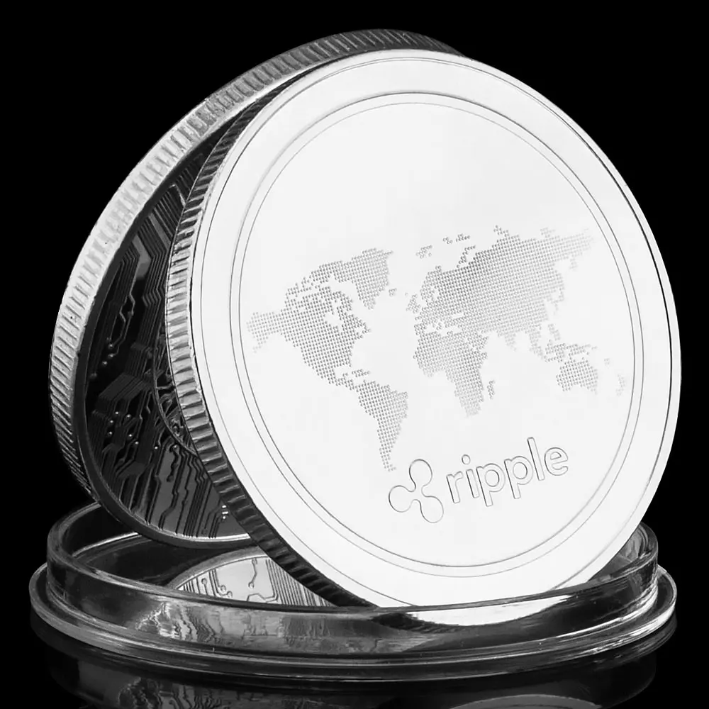 Ripple Crypto Coins Physical Cryptocurrency coin Silvery Plated Souvenirs and Gifts Home Decorations Commemorative Coins