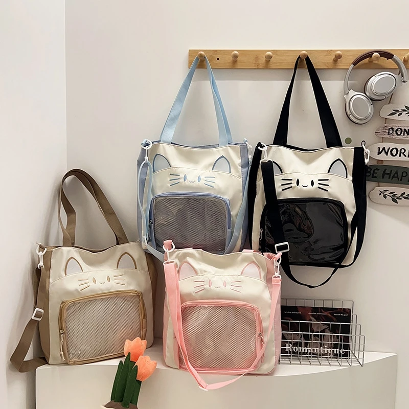 

JK Cat Itabag Millet Display Bag Y2K Itabag Sweet Shoulder Messenger Bag Anime Transparent Bag Student High Capacity Itabag New