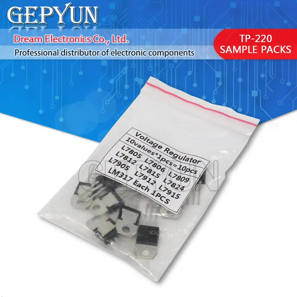 10 wert * 1PCS = 10PCS L7805 L7806 L7809 L7812 L7815 L7824 L7905 L7912 L7915 LM317T Transistor Sortiment Kit Spannung Regler