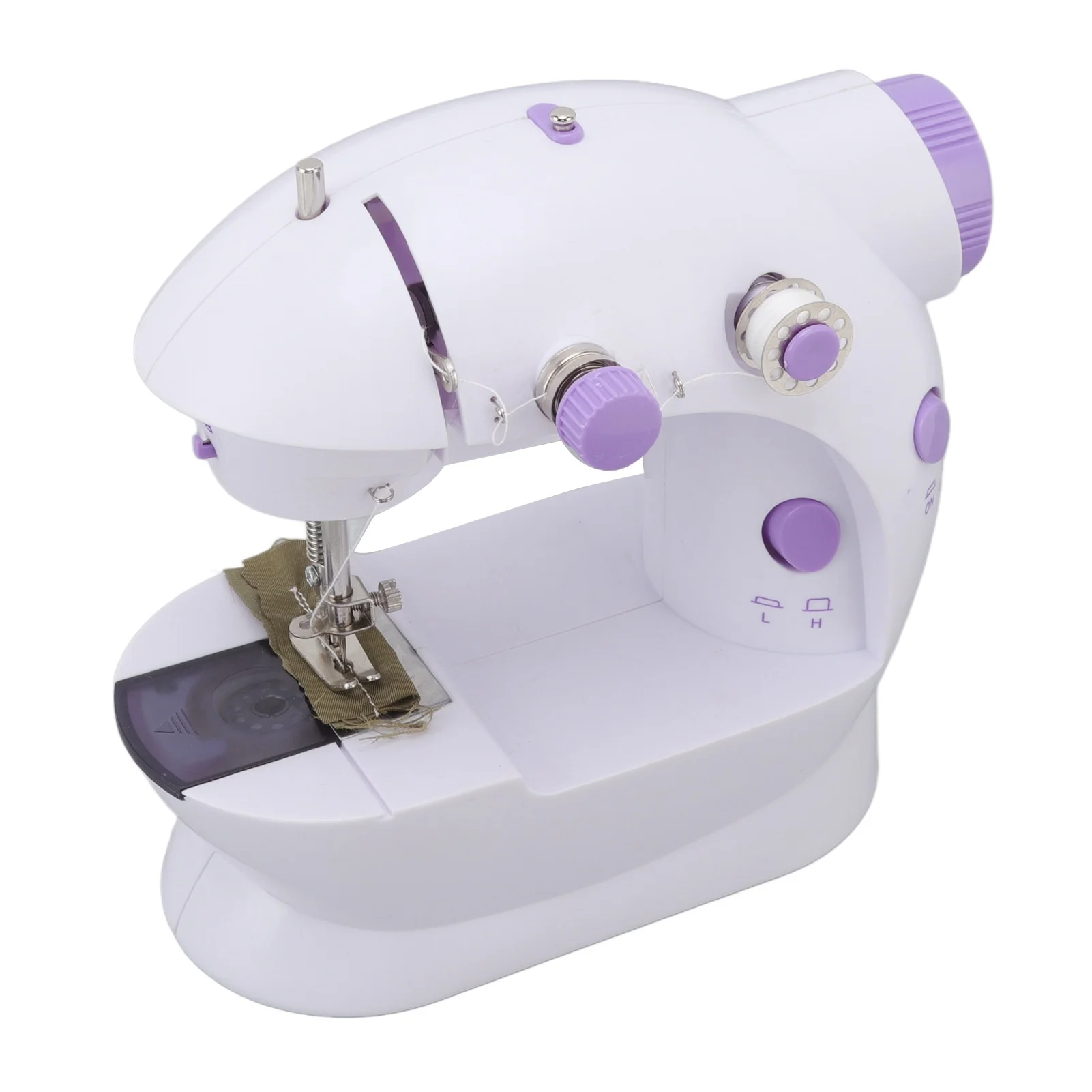 Mini Portable Electric Handheld Sewing Machine Low Noise with LED Light for DIY Handbags Curtains 100‑240V US Plug