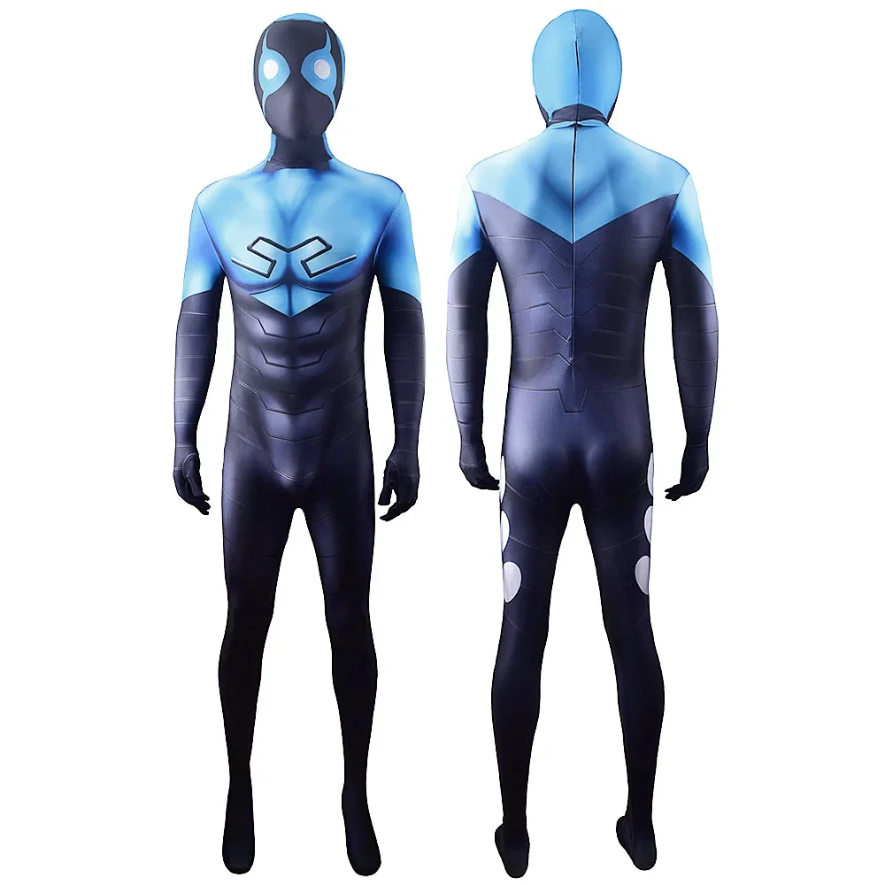 Costume da scarabeo blu Cosplay Costume di Halloween in spandex Costume da supereroe Zentai di scarabeo blu per bambini adulti