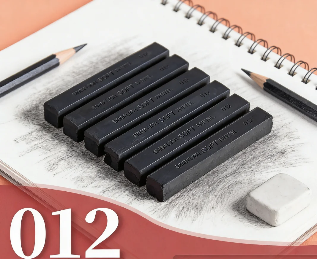 6 Stück weiche Pastellkreide, professionelle weiche Kreidestifte zum Zeichnen, Skizzieren, Schwarz-Weiß-Malerei, Pastelle, Kunstbedarf – Detail 8