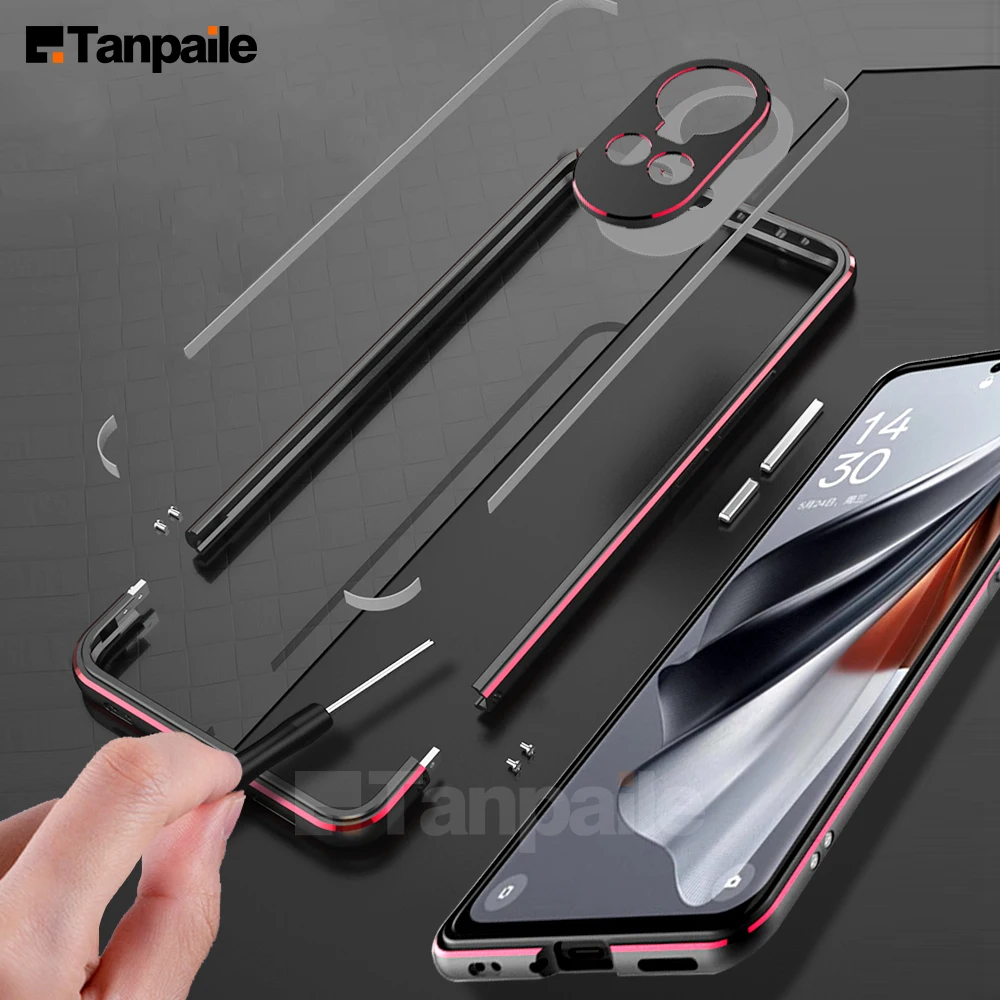 

Luxury Ultra-Thin Aluminum Alloy Metal Bumper Case for OPPO Reno 10 Pro+ Global 9 8 7 6 5 4 Lock Magnet Cover Capa