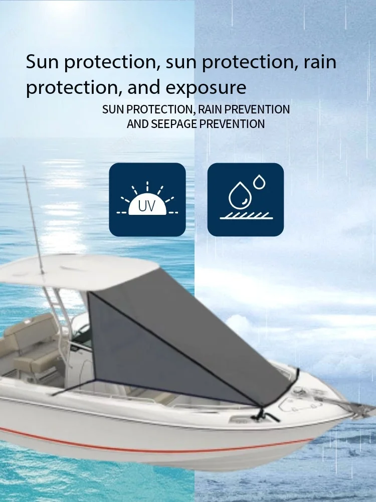 Yacht sunscreen awning easy to store T-shaped ceiling bow awning fishing boat, ship waterproof and rainproof canopy
