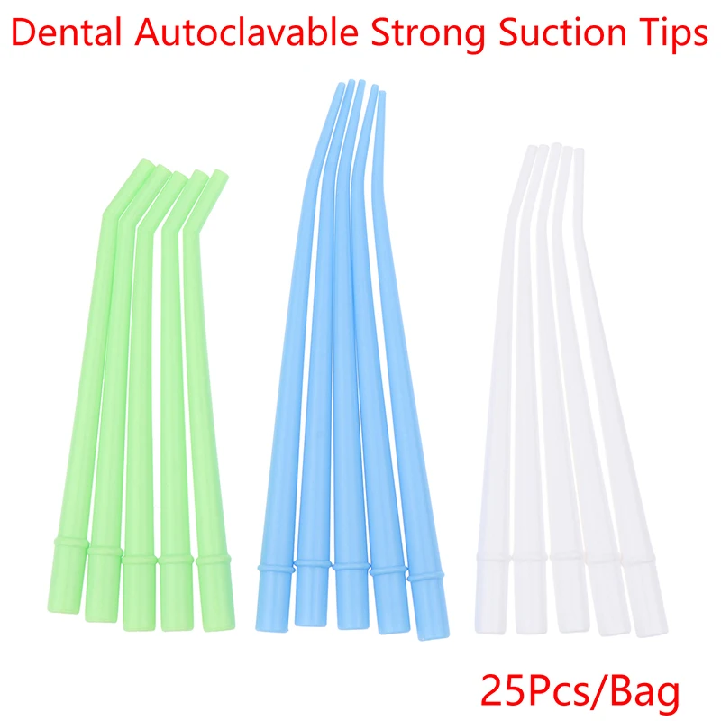 25pcs/bag Disposable Dental Saliva Aspirator Surgical Suction Tips Long Slim Dentistry Strong Suction Tube Medical Dentist Tool