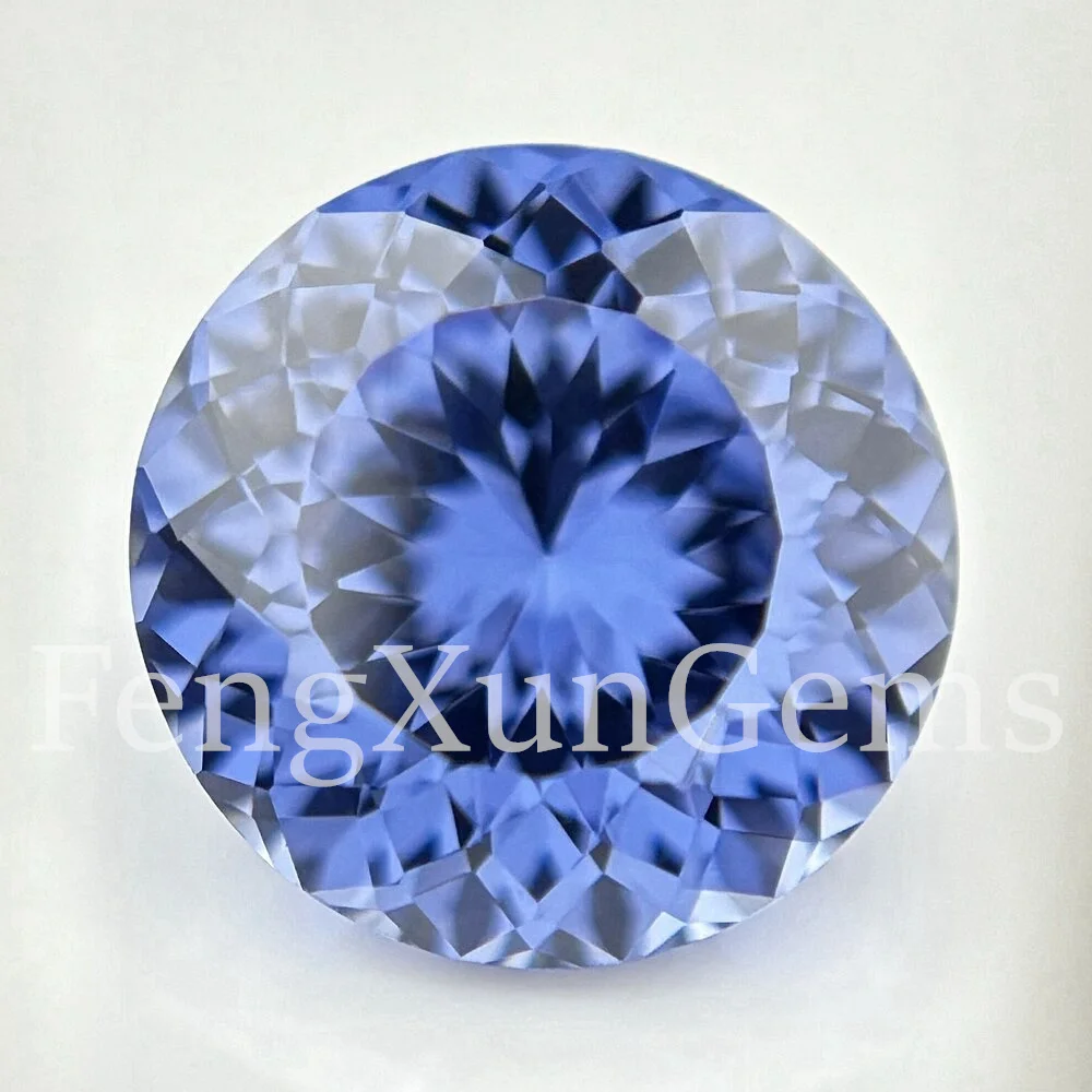 New Tanzanite Round 100 Faceted Cut Cubic Zirconia Lab Zircon CZ 4K Cutting 5A+ Quality for Jewelry Making