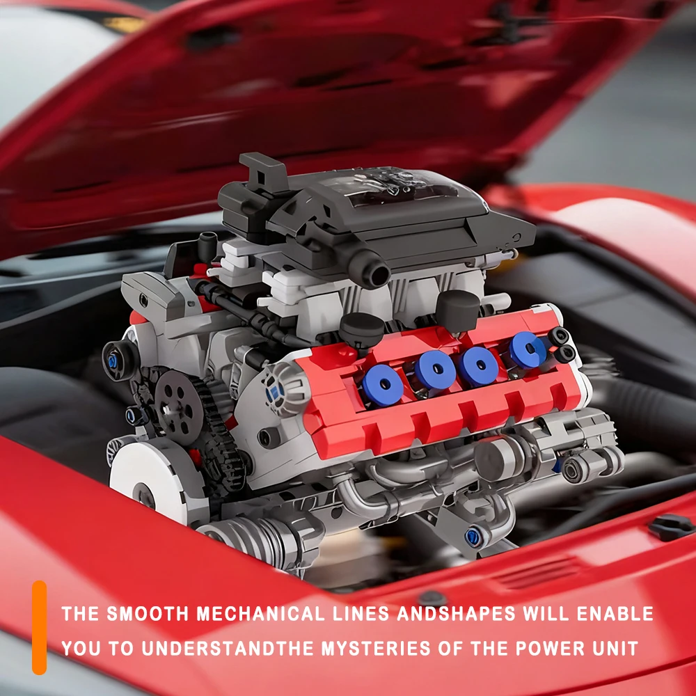 Bloques de construcción de maquinaria de motor SF90, juegos de ensamblaje técnicos de alta tecnología, modelo de ladrillos, juguetes, decoración de escritorio, regalo de Navidad para niños