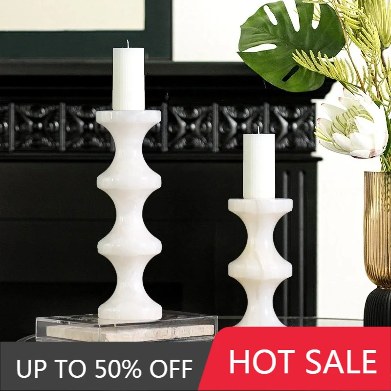 Marble Candle Holder Luxury Miniature Candle Holders Aesthetic Candles Holder Home Living Room Entranceway Creative Decorations