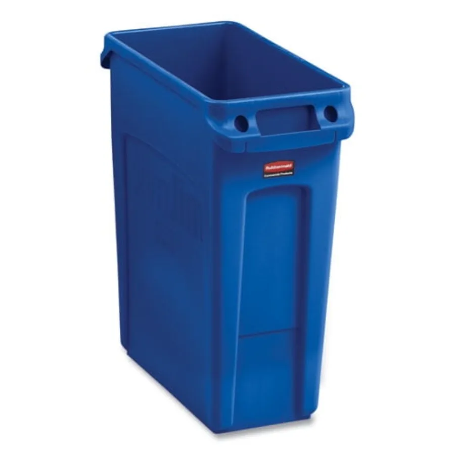 

Slim Jim Recycling Container for office use, polyethylene material, blue color, durable and stackable design