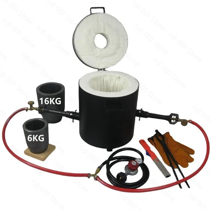 16kg Metal Melting Furnace with Lid for Gold Silver Copper Aluminum Jewelry