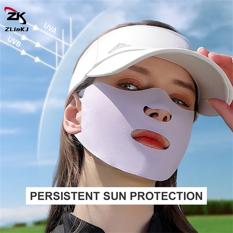 

(ZYDD01) 1PCS Ice Silk Sunscreen Mask Female Breathable Thin Section Hanging Ear Type Sports Sunshade