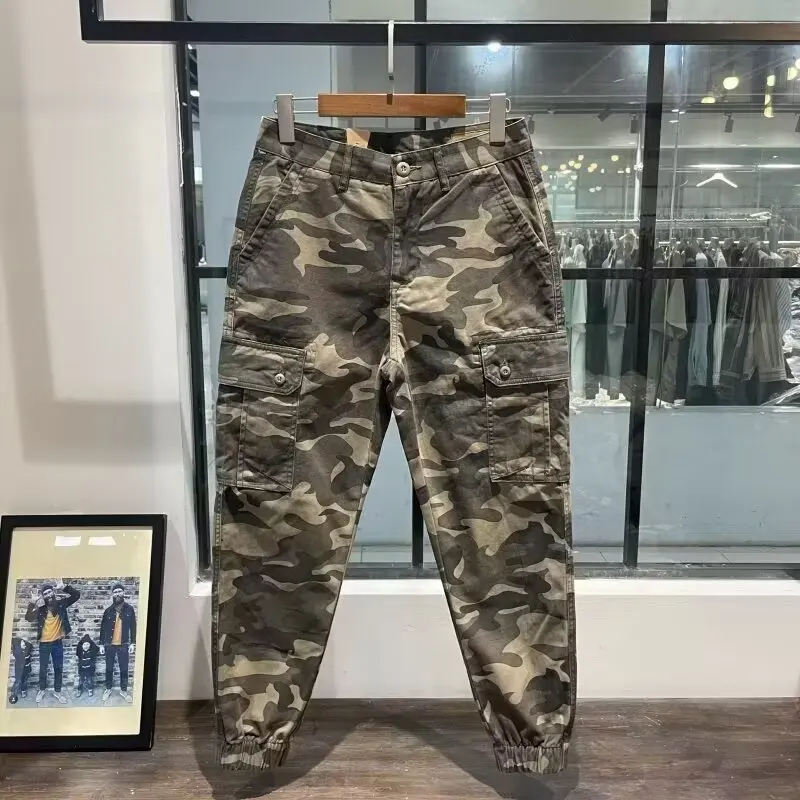 

Camouflage pants men's work pants spring and autumn pure cotton elastic loose and wear-resistant pants for men's work wear men's