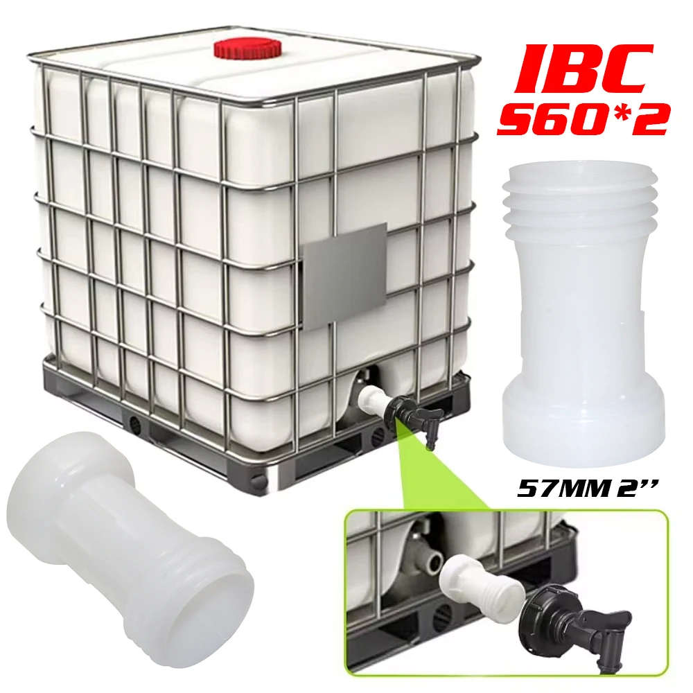 1 قطعة IBC محول لتركيب IBC خزان مياه الأمطار/علبة منفذ تمديد S60x2 IT إلى AG طن برميل تمديد الملحقات المشتركة