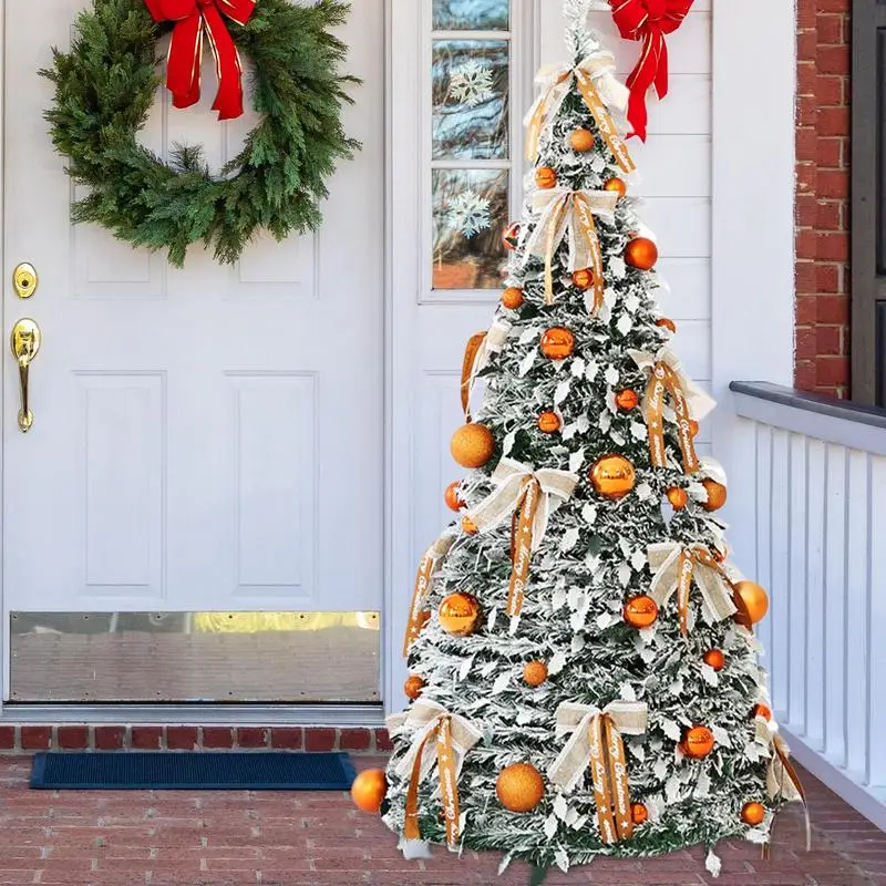 Foldable Christmas Tree Artificial Pencil Pop-Up Tree Decorations Pre Decorated Artificial Christmas Tree for Home Dorm