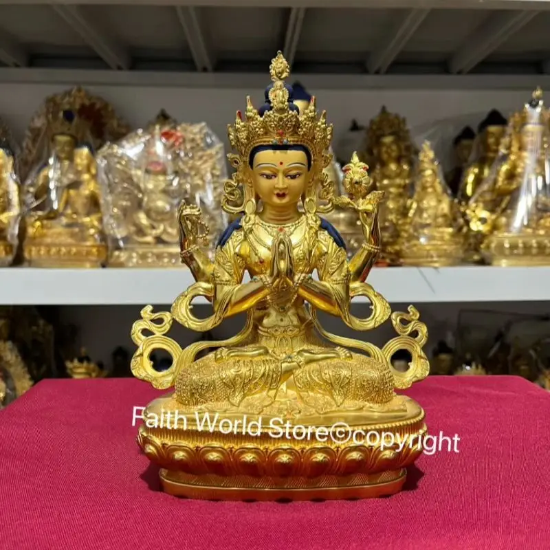 Discount 2025 TOP GOOD Tibet Thailand Buddha statue Shadakshari Avalokitesvara goddess HOME Exorcism protection Bless family