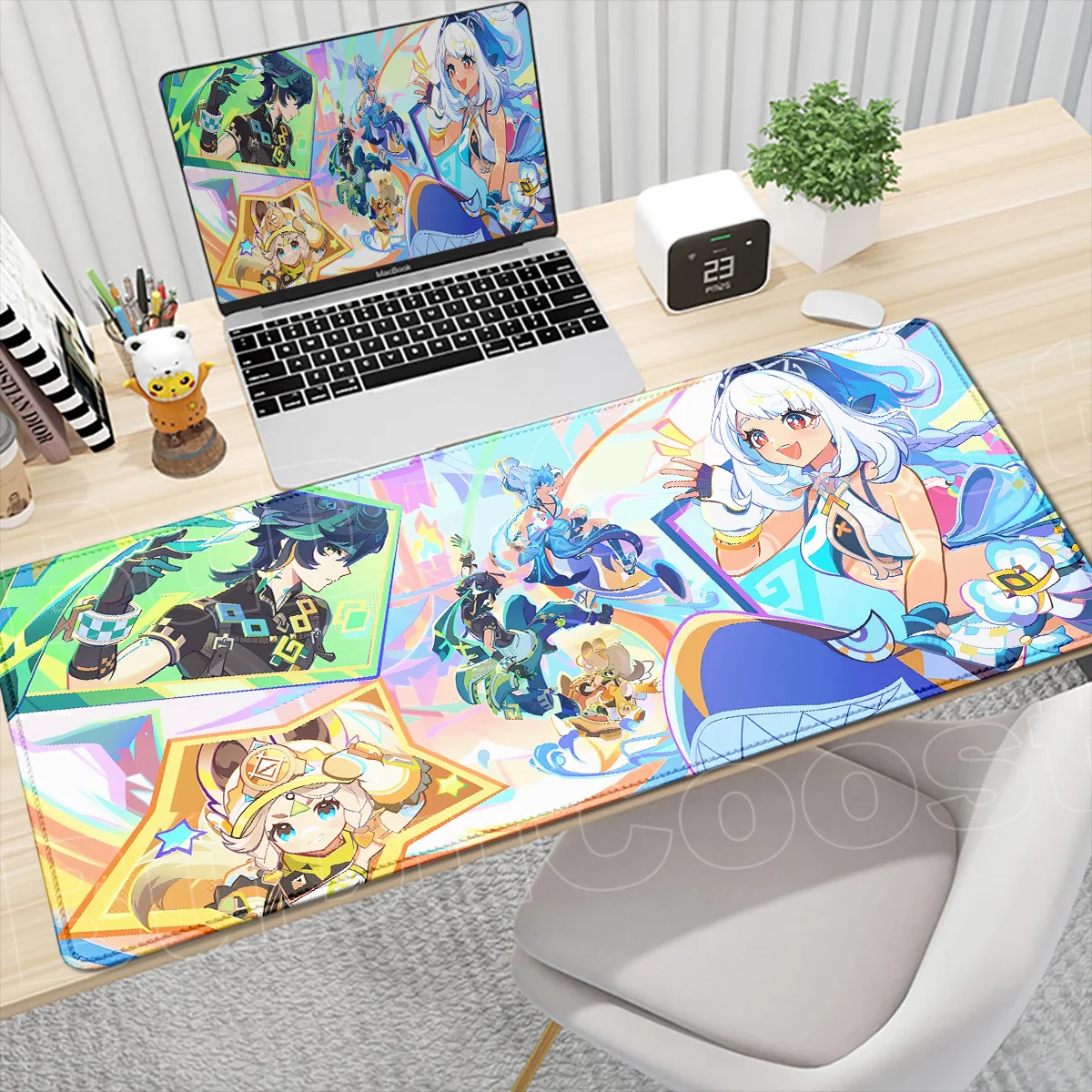 HD طباعة Genshin Impact 5.8 أنشطة الصيف لوحة الماوس Kinich Ineffa Mousepad لوحة ماوس للألعاب حصيرة لوحة المفاتيح كبيرة أنيمي حصيرة مكتبية