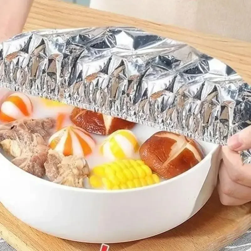 100/10Pcs Reusable Aluminum Foil Bowl Cover Food Grade Kitchen Food Retain Freshness Insulation Retain Freshness Accessory Tools