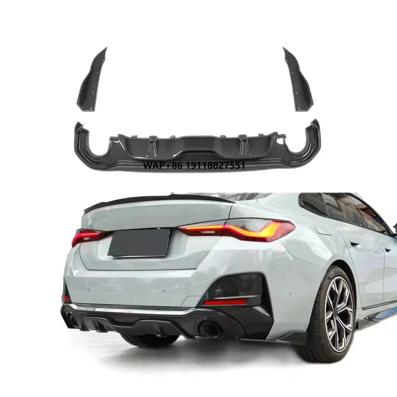 

2020- 4 Series Gran Coupe G26 Rear Bumper Diffuser with Corner Cover Parts Auto Real Carbon Fiber Car Rear Bumper Accessories