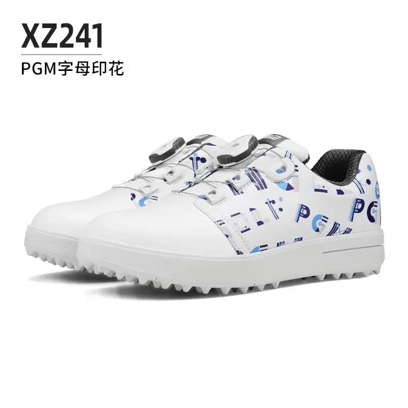 PGM new children\'s golf shoes teenagers boys and girls shoes wear-resistant waterproof printing.