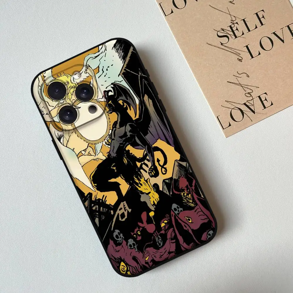 Capa de telefone anime devilman crybaby para iphone 17,16,15,14,13,12,11 plus, pro, max, zr,xs, x,7,8 plus, mini silicone preto macio