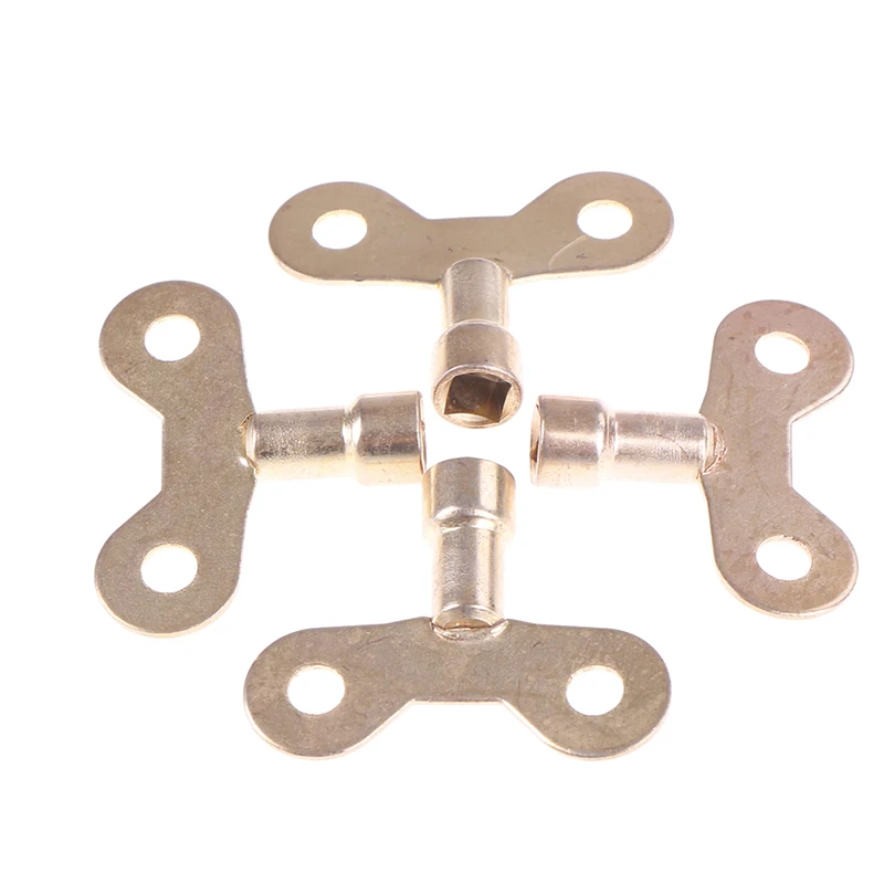 

4pcs Square Socket Brass Radiator Keys Plumbing Bleeding Key Solid Water Tap For Air Valve Plumbing Tool 6mm Hole core