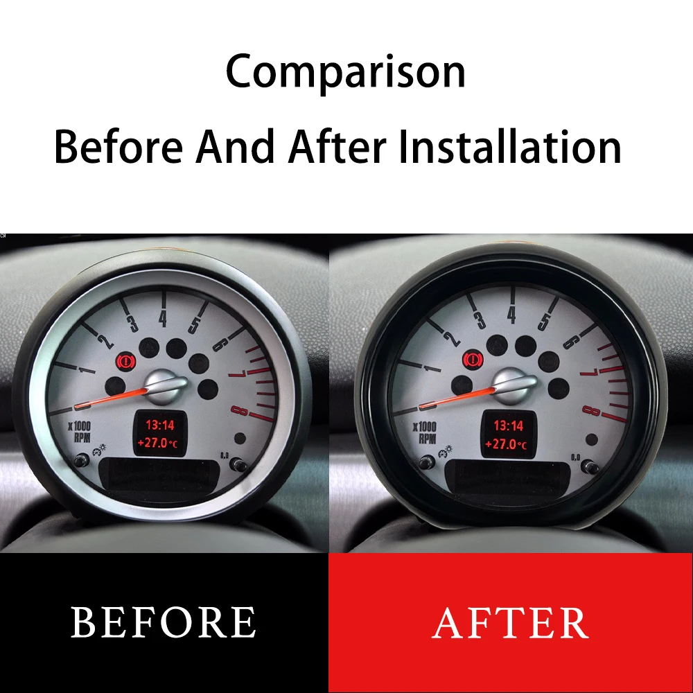 Gloss Black Interior Front Tachometer Cover Sticker Car-Styling Auto Interior Accessories For Mini Cooper R55 R56 R58 R60 R61