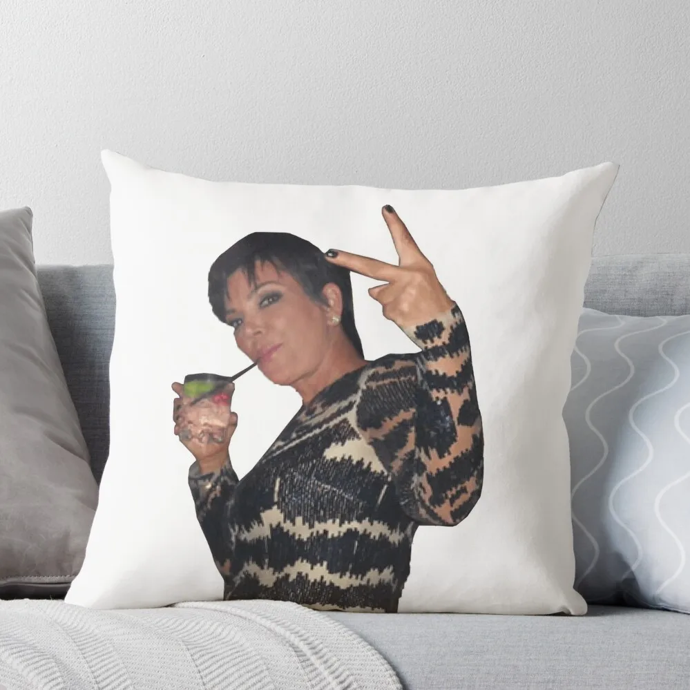 

Kris Jenner Peace Sign Throw Pillow luxury decor Covers For Sofas