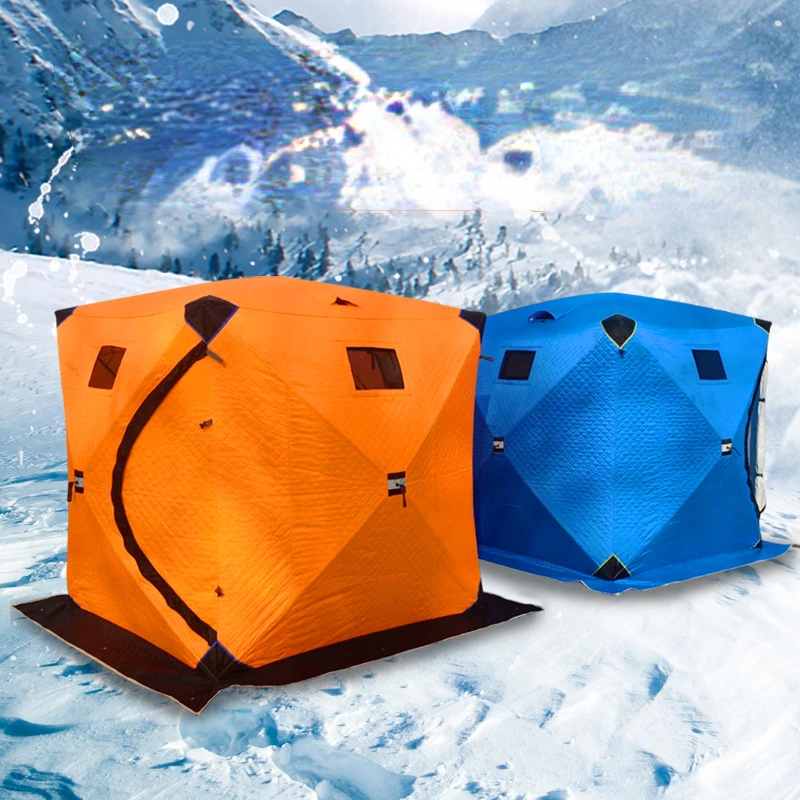 

2 3 4 Person Automatic Winter Ice Fishing Tent Thickened Cotton Portable Keep Warm Outdoor Camping Beach Car Snow Fishing House