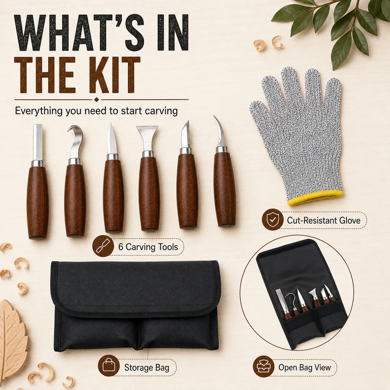 Set di 6 utensili per intaglio - Woodworking Kits For Beginners recensione e prezzo