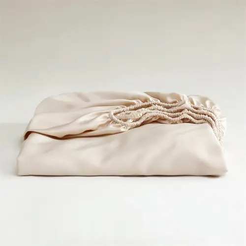 100% Mulberry Silk Fitted Bed Sheet with Elastic Bands 23 Momme Smooth Natural Silk Mattress Cover Single Double King Queen Bed - Image 7