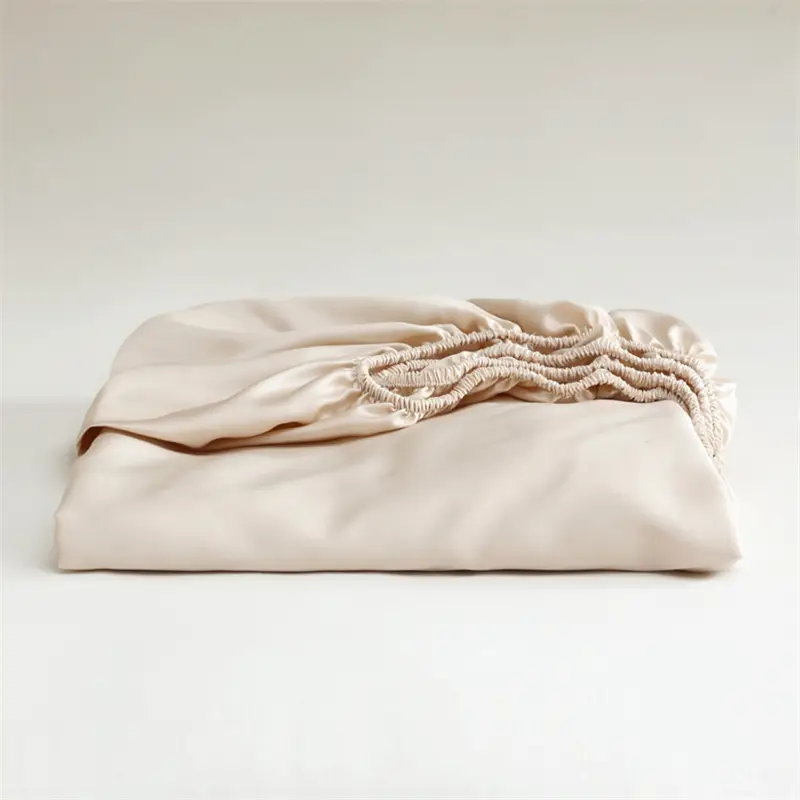 100% Mulberry Silk Fitted Bed Sheet with Elastic Bands 23 Momme Smooth Natural Silk Mattress Cover Single Double King Queen Bed - Image 7