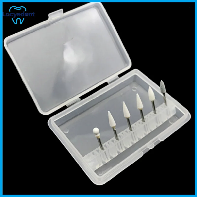 

6 шт./упак., стоматологические полировальные боры из фарфоровой смолы для высокоскоростного наконечника, стоматологические инструменты из белого камня