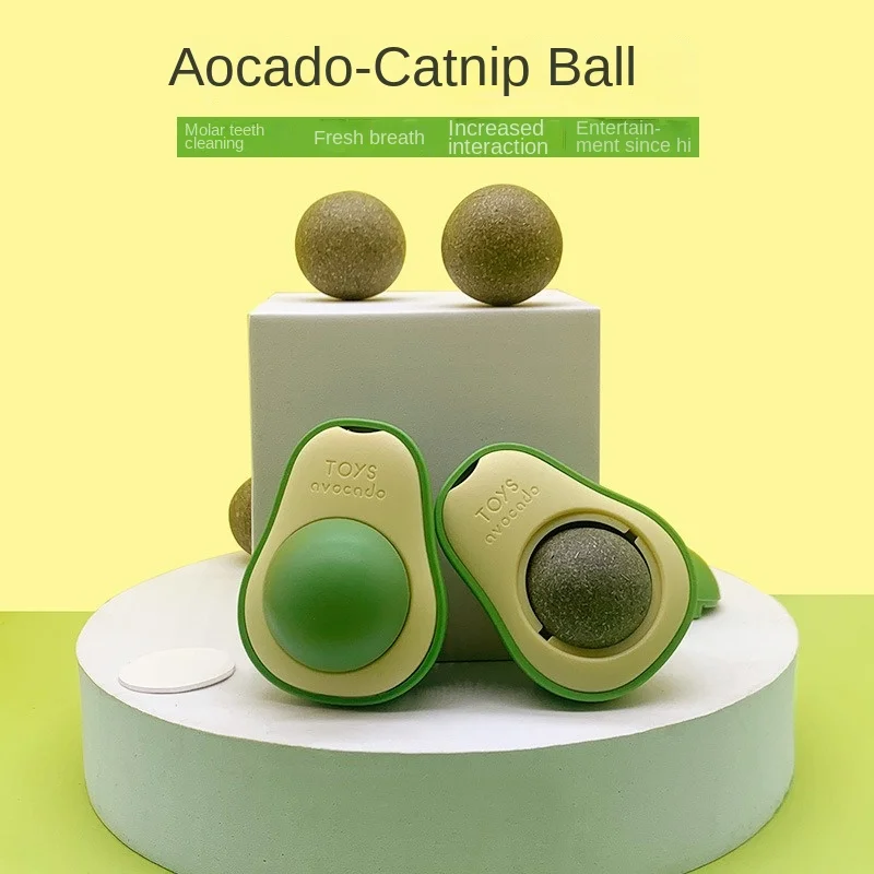 Avocado Shape Cat Toys Gatos Catnip Mint Interactive Ball Mascotas Pet Accessories Companion Bionic Fun Healthy Gut