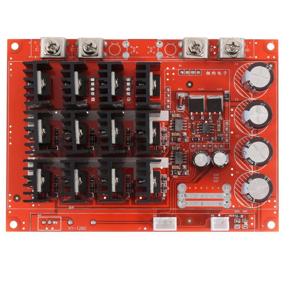 تيار مستمر 10-50 فولت 60A فرشاة وحدة تحكم في سرعة المحرك متعدد المحركات قابل للتعديل عالية الطاقة وحدة تحكم في محرك التيار المستمر