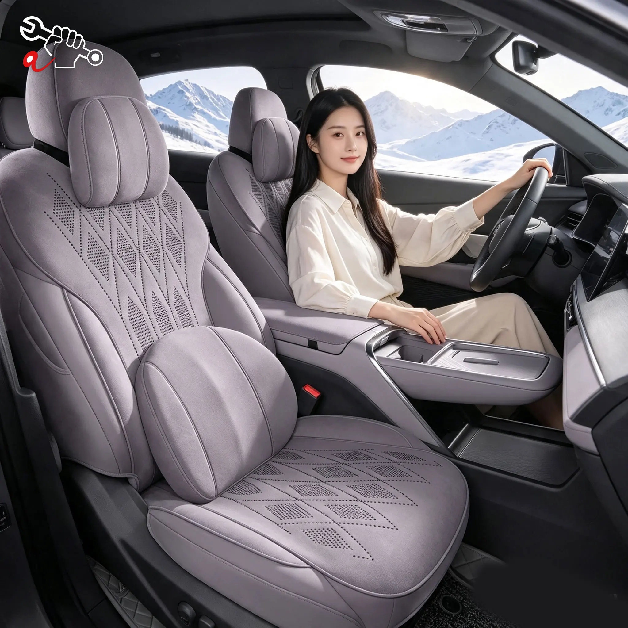 Left-Drive Car Seat Cover For XPENG MONA L03 2026 Custom Fit Seat Cover Full Surrounded Seat Protection Cushion Decor Accessorie