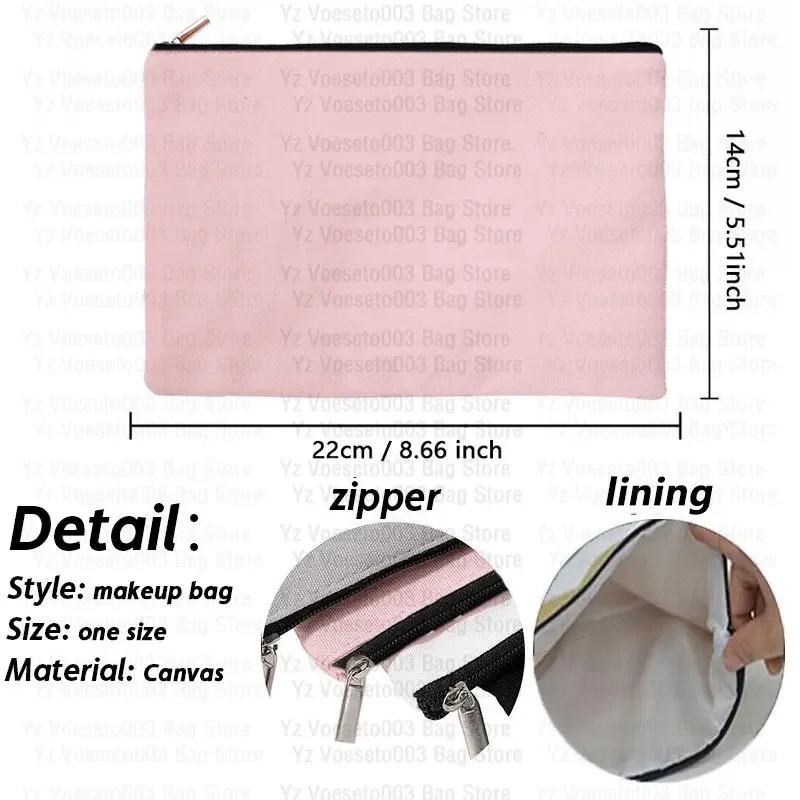 Name Customized Wash Makeup Cosmetic Travel Bags, Pink Canvas Makeup Wash Cosmetic Pouch, Stationery Bag Gift for Teacher